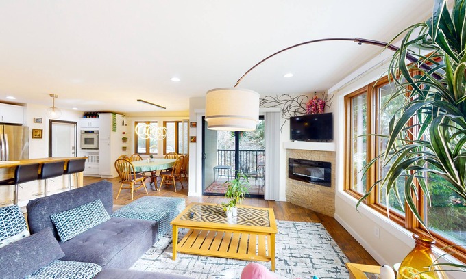 Nehalem House | Vibrant, dog-friendly stay with private hot tub, washer/dryer & fireplace