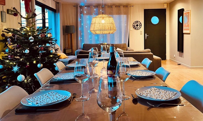 Clohars-Carnoet Villa | Villa 10 persons SEA VIEW with CHIMNEY and SAUNA 500m BEACH