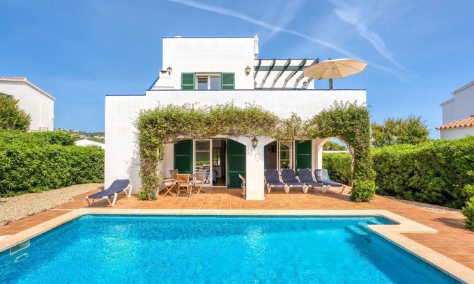 Puerto Luz Villa | Villa 'Addaia' with sea views, private pool, garden, terrace and Wi-Fi