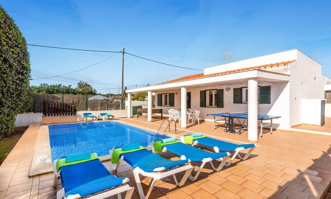 Cala en Porter Villa | VILLA AMALIA Family chalet. Private Pool, Free AC/Wi-fi
