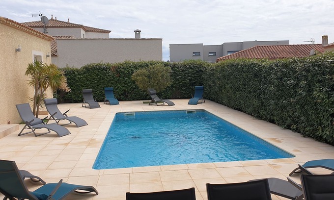Vendres Villa | Villa Avec Piscine Privée et Salle de Jeux Proche des Plages