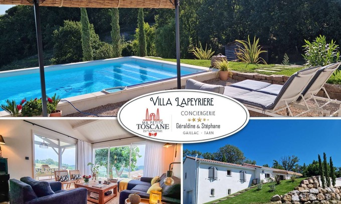 Lisle-sur-Tarn House | Villa Lapeyrière - Heated pool - Garden - Panoramic view - 8 people