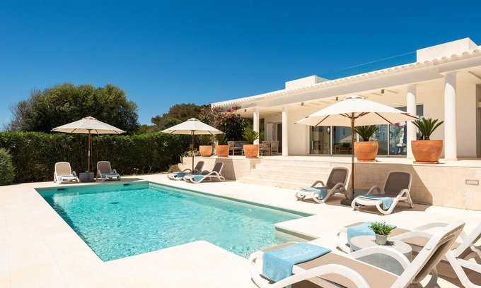 Sant Lluis Villa | Villa 'Mariposa' with Sea View, Wi-Fi and Air Conditioning