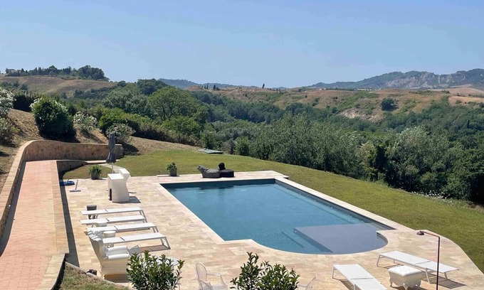 Montaione Villa | Villa Santo Pietro with panoramic private pool close to San Gimignano and GOLF