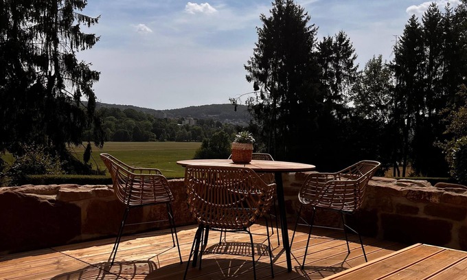 Bad Kissingen Apartment | Villa Waldeck: Secluded location | sun terrace | kitchen
