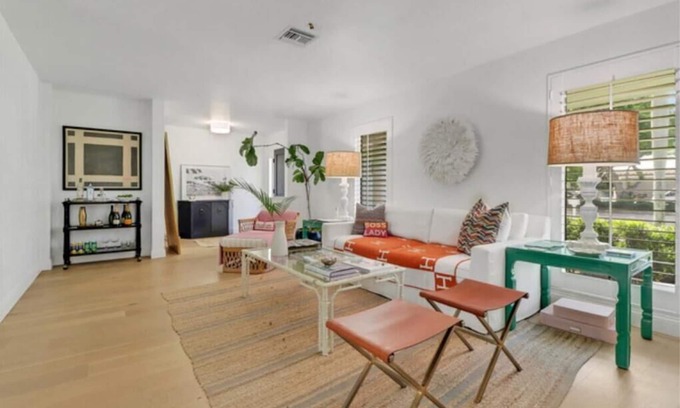 Moorings House | Walk to beach from home in The Moorings . Private heated pool & Pet-friendly.n