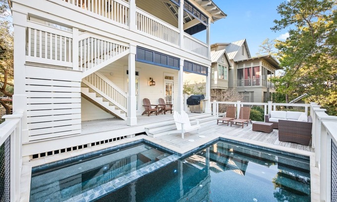 Cottage District House | WaterColor! Private Pool, Spa, LSV, & Bikes! Easy Walk to Seaside!