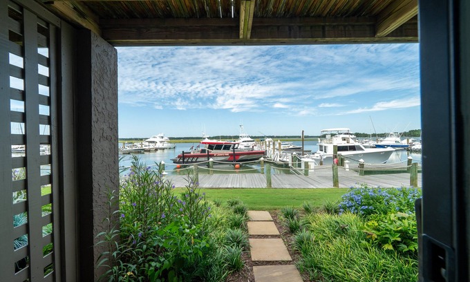 Bohicket Marina Village House | Waterfront 1BR 2BA Condo with Incredible Sunsets and Marina Views. Pet Friendly