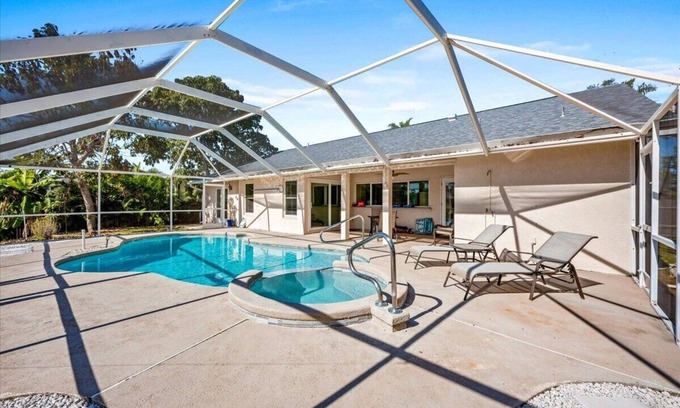 Port Saint Lucie House | Waterfront 3/2 Pool Home - PSL with Boat Lift