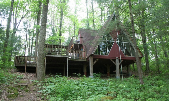 Rockbridge Cottage | Waterfront A Frame w/Private Dock, 2 Kayaks, 1 Canoe + Hot Tub!