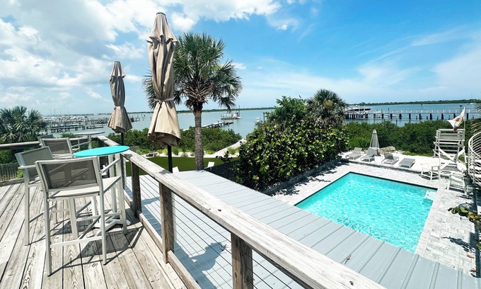 St. Augustine House | Waterfront Home w/Heated Pool, Rooftop Deck, Large Primary Suite, Great Location