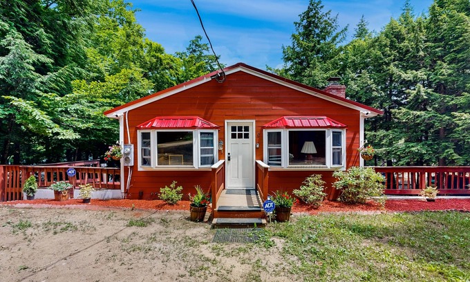 Sanbornton Cabin | Waterfront home with firepit, grill, & scenic deck - near outdoor recreation