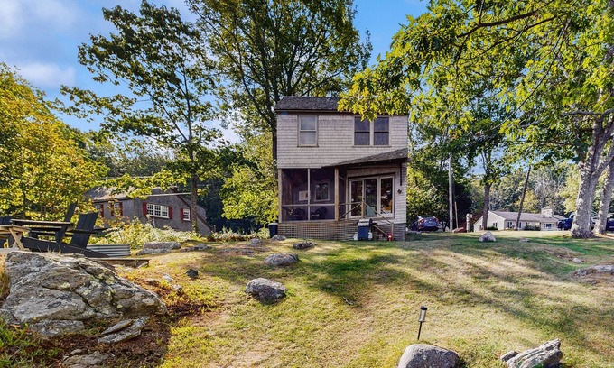 East Boothbay Cottage | Waterfront Paradise with Dock, Big Yard, Sundeck & Epic Bay Views | Dog-Friendly