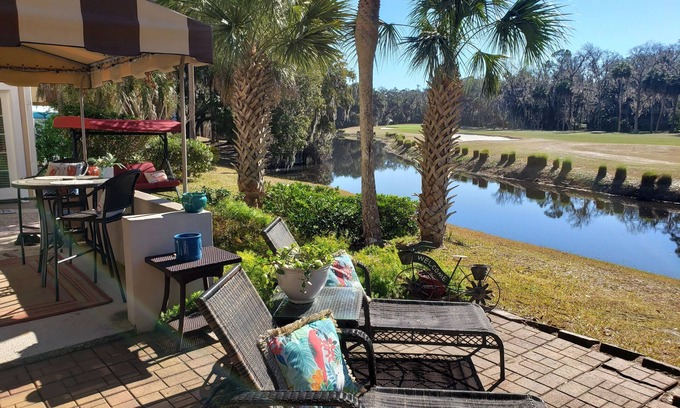 Shipyard Plantation Villa | Wildlife Watching! Lagoon & Golf view, beach gear and 2 bikes included! Private!