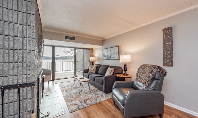 Thayerville Condo | Will O' The Wisp 201B: Lakefront One Bedroom Condo with 2 Balconies, Peaceful La