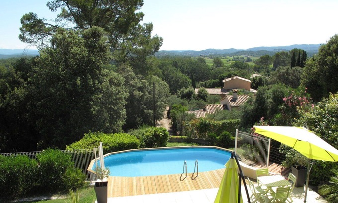 Montfort-sur-Argens House | Wonderful private villa with A/C, WIFI, private pool, TV, terrace, panoramic view and parking