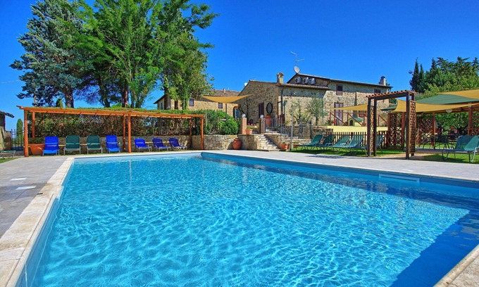 Montalcino Villa | Wonderful private villa with private pool, WIFI, A/C, TV, patio, panoramic view, close to Montalcino