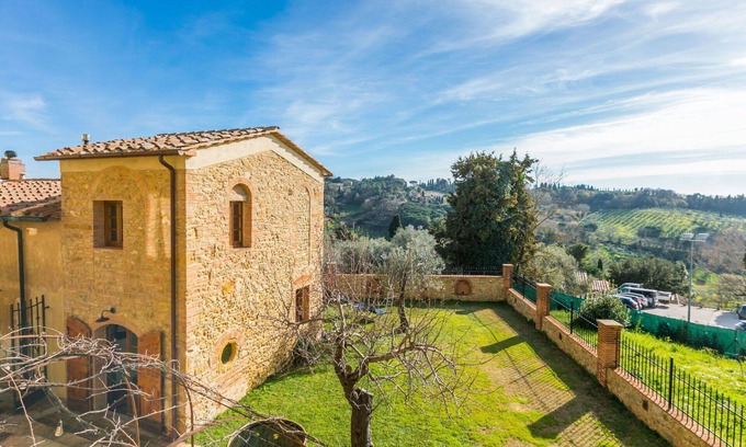 Montescudaio House | Wonderful private villa for 3 people with WIFI, A/C, patio and panoramic view