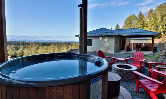 Port Angeles House | Wood fired hot tub | Pet-friendly, cozy wtr view