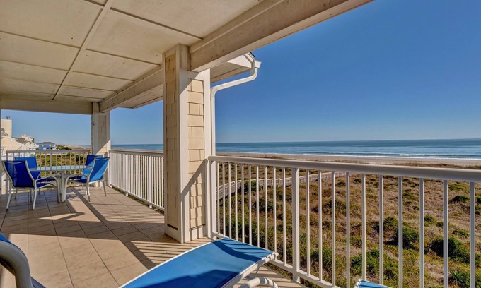 Shell Island Condo | Wrightsville Dunes B-3A - Oceanfront condo with community pool, tennis, beach