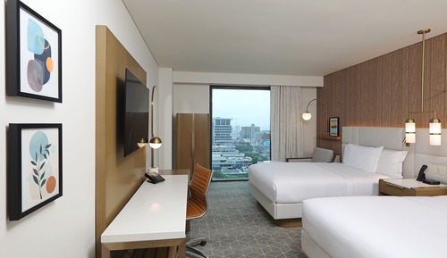 Standard Room, 2 Double Beds, Non Smoking, City View