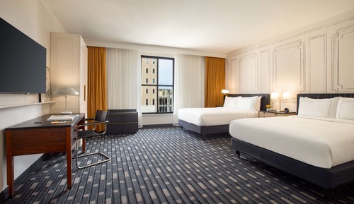 Standard Double Room, 2 Queen Beds, Accessible, Corner (Mobility & Hearing, Bathtub)