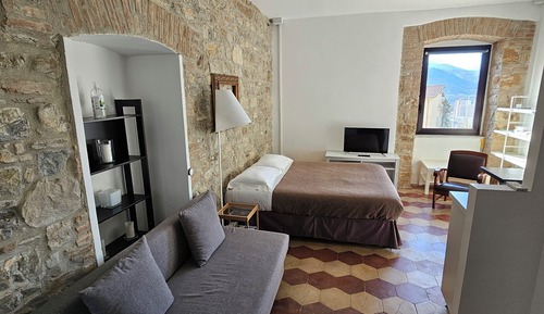 Deluxe Studio, 1 Queen Bed with Sofa bed, Refrigerator, Mountain View