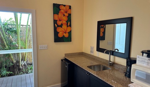 Bamboo Palm Queen Suite, 1 Queen bed, patio, courtyard and garden area, Ground Floor