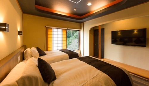 [Japanese Modern Presidential Suite] 110 sqm + terrace 10 sqm, open-air bath with a view