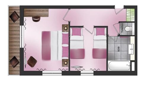 Family Room with Balcony and Lake View