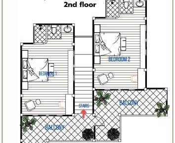 Two-Bedroom Apartment with Terrace and Sea View