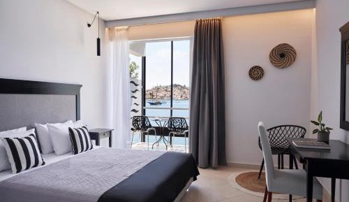 Superior Double with Sea and Poros Town View