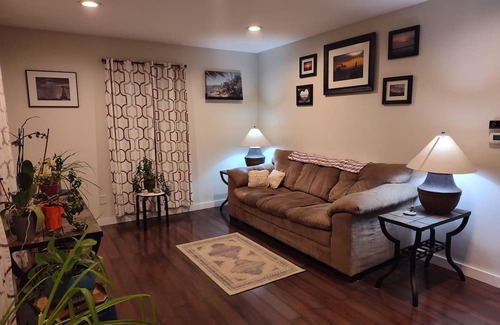 Crossroad Park House | Sweet 2-bedroom home with A/C and back deck w/dining area, gas grill & fire pit