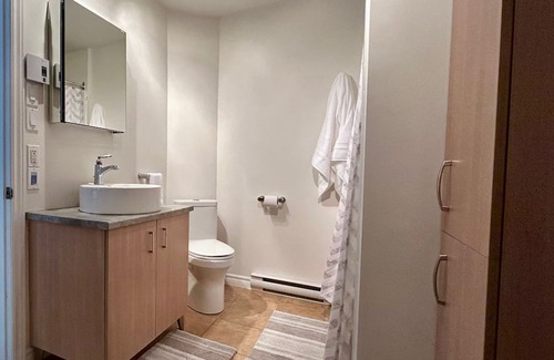 Bromont Apartment | Homelike, comfy apartment w/fire pit. Dog-friendly. Only 4 min to the Mountain!