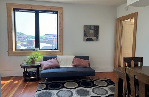 Miller Apartment | Cozy 2-bedroom apartment with WiFi, AC in downtown Miller with rooftop patio.