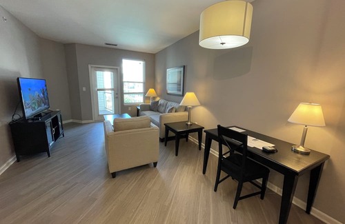 Polaris Apartment | Right at Polaris! 3rd floor w/elevator access and garage parking included!