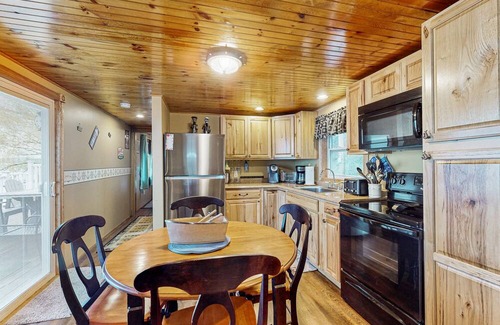Town of Ledyard House | Lakefront home with private dock, lake views, deck, grill, streaming, & 1 kayak