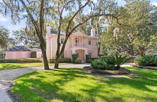 Sea Island House | Iconic Sea Island "Pink House", 4 King Bedrooms, with a Heated Pool