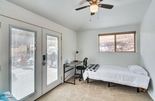 Pine Cabin | Riverfront Pine Cabin w/ Hot Tub & Mountain Views!
