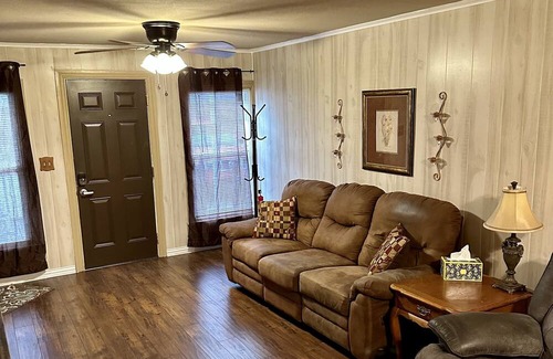 Denton House | Quiet neighborhood, free parking, security cameras, keypad entry.