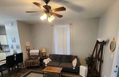 Winterset Apartment | Cozy apartment in charming small town Winterset, walking distance to square