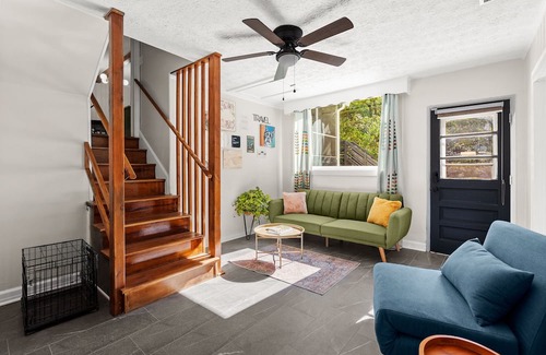 Gantt House | Weekend at GiGi's - a Greenville Mid-Century home with fire pit and game room.
