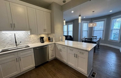 South Shore Apartment | Walk to the Lake! Grill, Fireplace, Sleeps 12