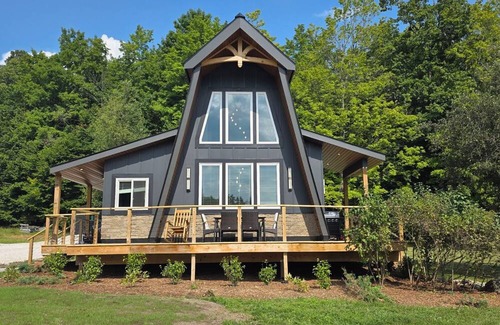 Boyne Falls House | Designer A Frame. Only 15 mins from Petoskey and Boyne Mountain. Stunning views.