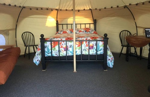 Los Gatos RV Rental | Lotus Yurt in Vineyard Overlooking Monterey Bay near Los Gatos, California