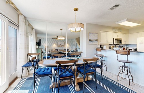 American Beach House | Newly Decorated, Oceanfront Townhouse with Patio, WiFi, W/D & Shared Pool