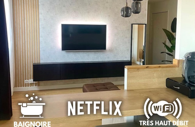 Appartement Design Avec Netfix, Prime, Chaînes Sportives.