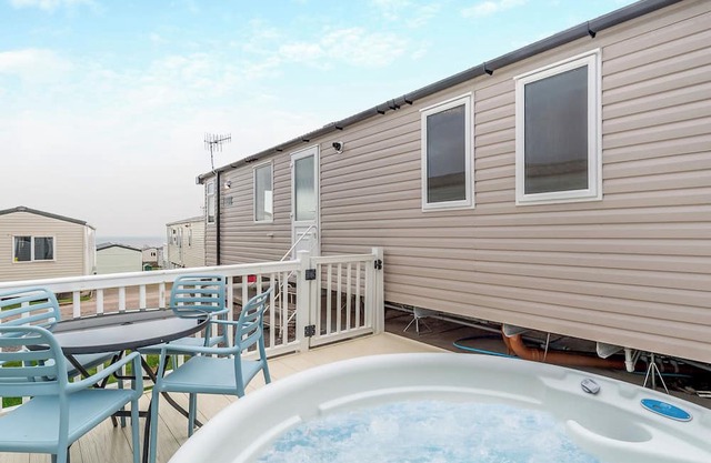 Super 12ft-wide luxurious caravan with one double and two twin.