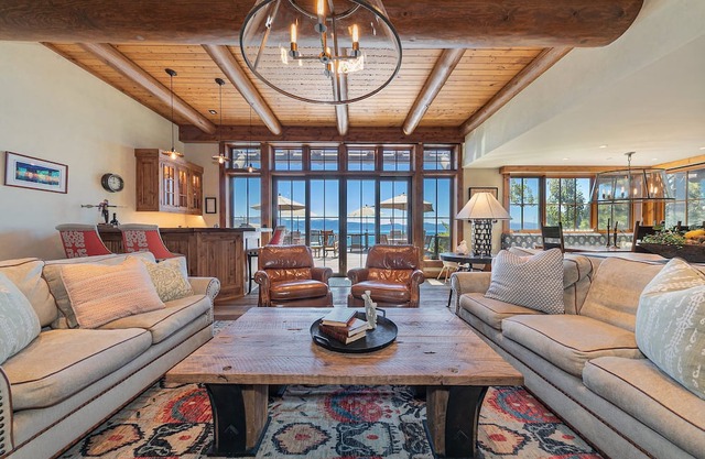 Beyond the Blue Lakefront Escape by Tahoe Getaways - Pet Friendly, 6BR with Pier, Buoy & Hot Tub