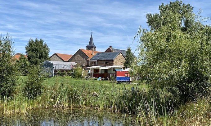 Saint-Pardoux House | Mobile Home 'Roulotte Olivia' with Shared Pool, Wi-Fi and Air Conditioning